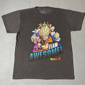 Dragon Ball Z Team Awesome T-shirt Gray Size XL Short Sleeve